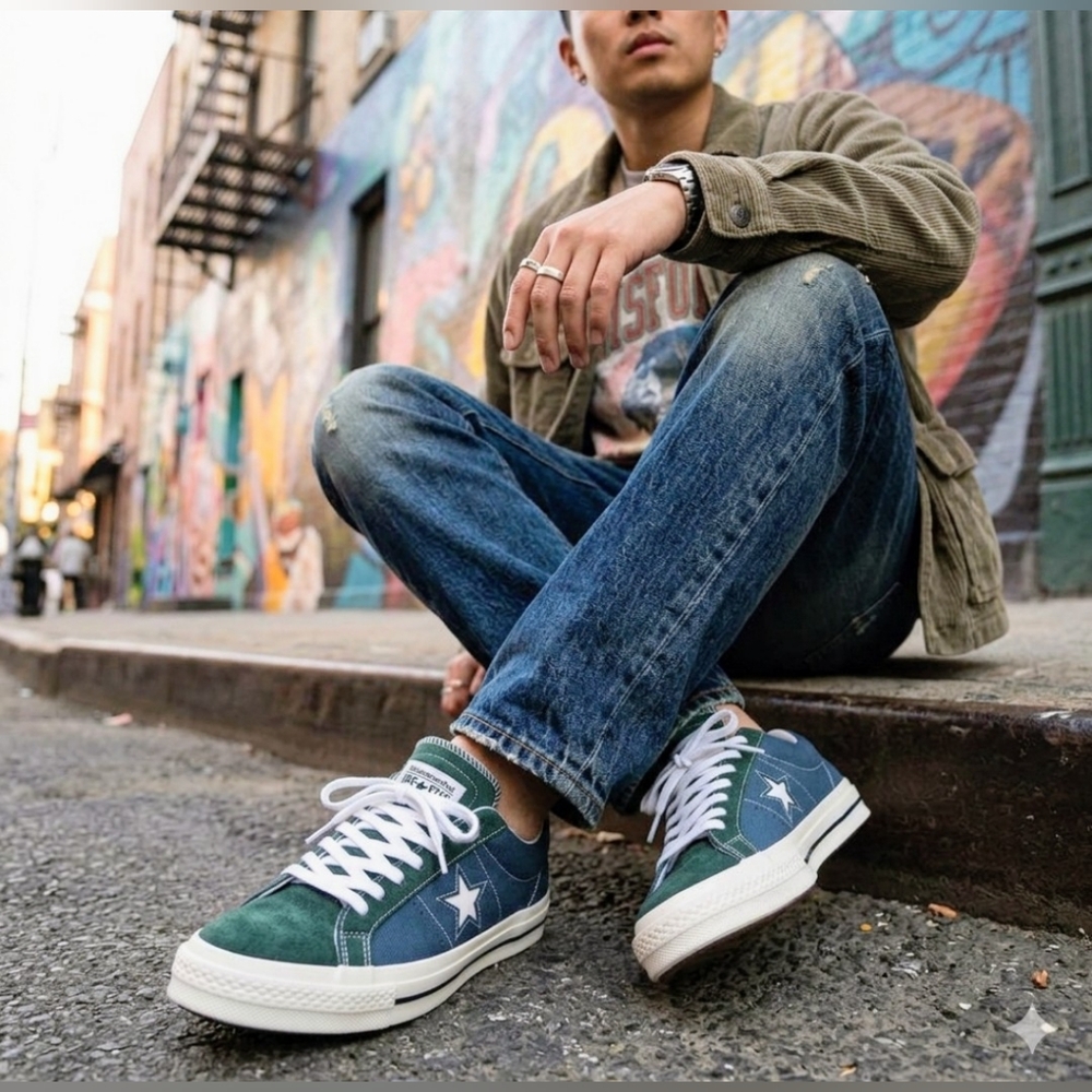 Converse x thisisneverthat One Star Pro,Trekking Green UNISEX EUC